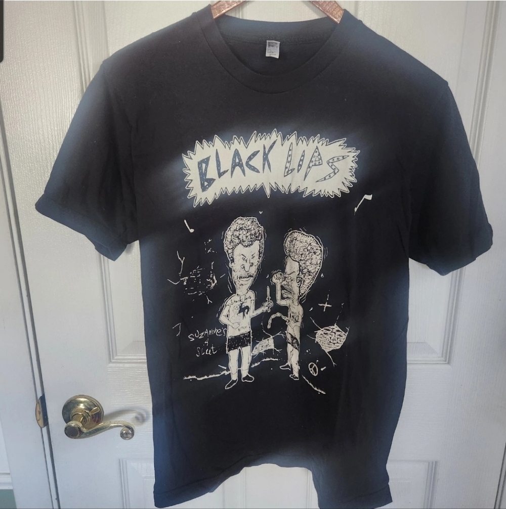 American Apparel RARE Bevis And Butthead Graphic T Shirt Black‎ White Size M